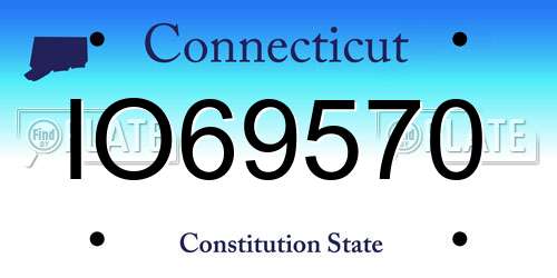 IO69570 Connecticut License Plate