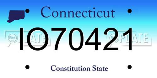 IO70421 Connecticut License Plate
