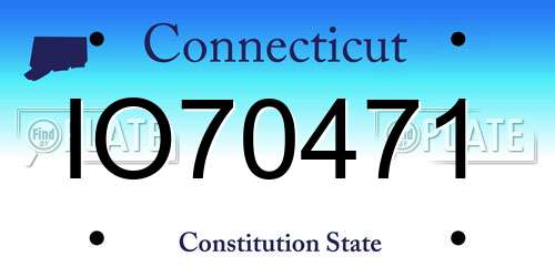 IO70471 Connecticut License Plate