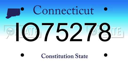 IO75278 Connecticut License Plate