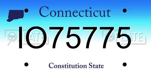 IO75775 Connecticut License Plate