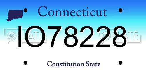 IO78228 Connecticut License Plate