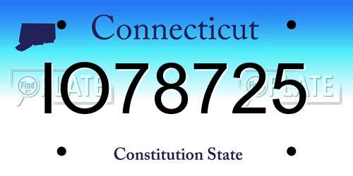 IO78725 Connecticut License Plate