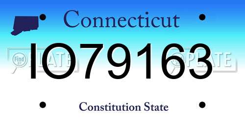IO79163 Connecticut License Plate
