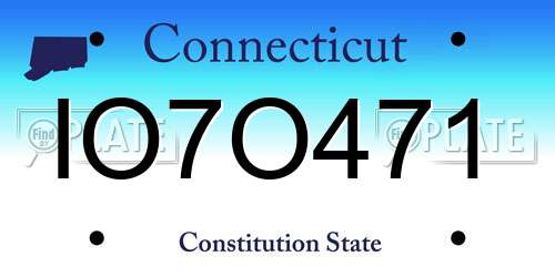 IO7O471 Connecticut License Plate