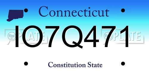 IO7Q471 Connecticut License Plate