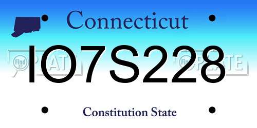 IO7S228 Connecticut License Plate