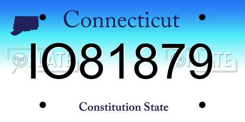 IO81879 Connecticut License Plate