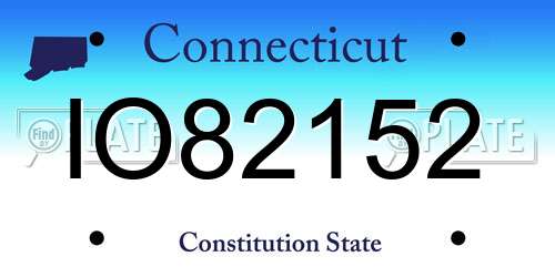IO82152 Connecticut License Plate