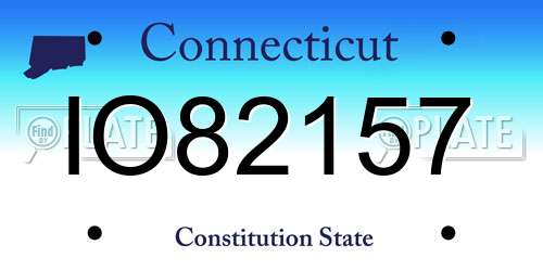 IO82157 Connecticut License Plate