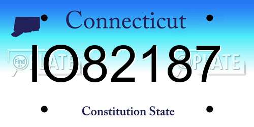 IO82187 Connecticut License Plate