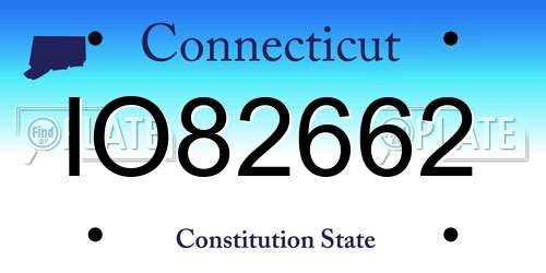 IO82662 Connecticut License Plate