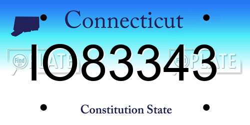 IO83343 Connecticut License Plate