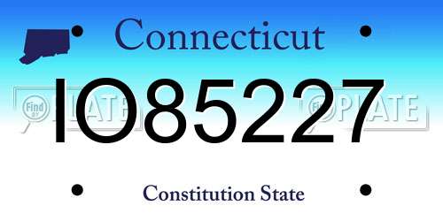 IO85227 Connecticut License Plate