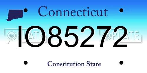 IO85272 Connecticut License Plate