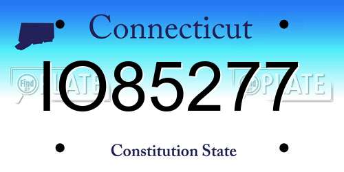 IO85277 Connecticut License Plate