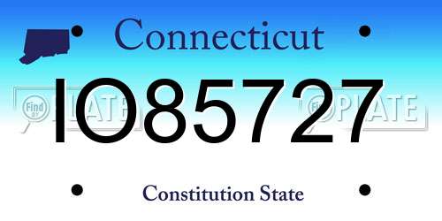 IO85727 Connecticut License Plate