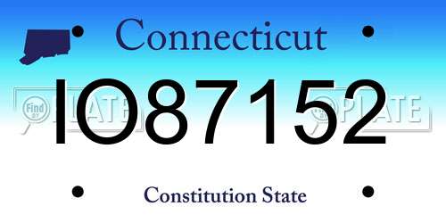 IO87152 Connecticut License Plate