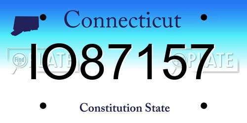 IO87157 Connecticut License Plate
