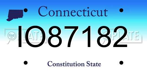 IO87182 Connecticut License Plate