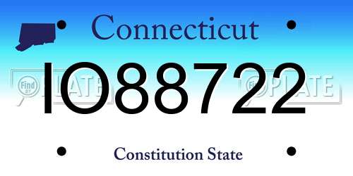 IO88722 Connecticut License Plate