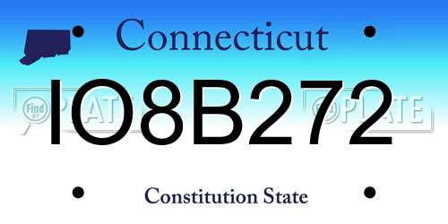 IO8B272 Connecticut License Plate