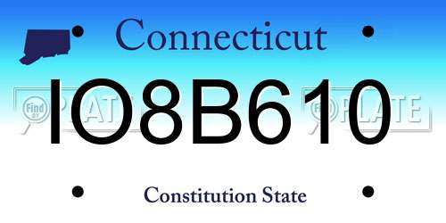 IO8B610 Connecticut License Plate