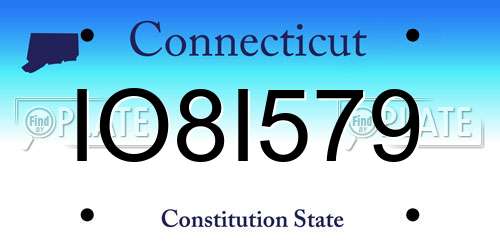IO8I579 Connecticut License Plate