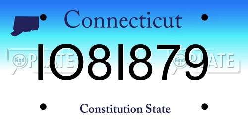IO8I879 Connecticut License Plate