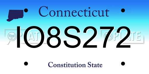 IO8S272 Connecticut License Plate