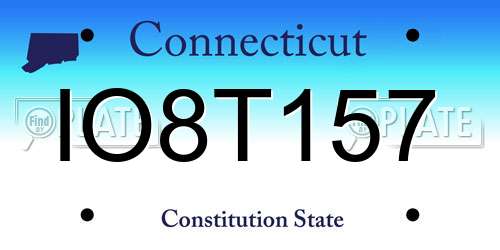 IO8T157 Connecticut License Plate
