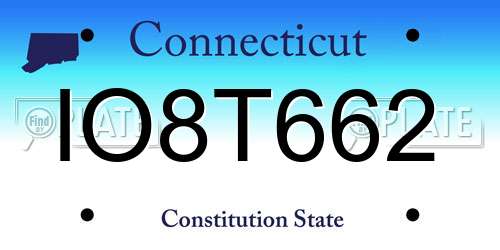 IO8T662 Connecticut License Plate