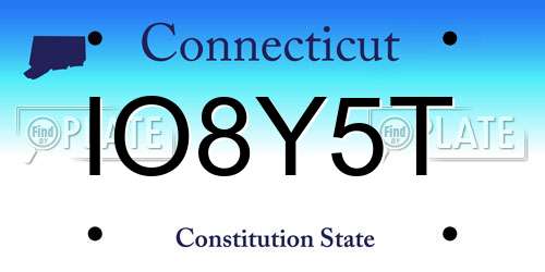 IO8Y5T Connecticut License Plate