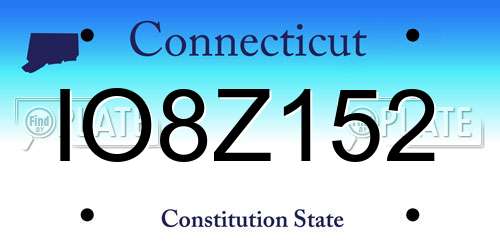 IO8Z152 Connecticut License Plate