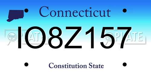 IO8Z157 Connecticut License Plate