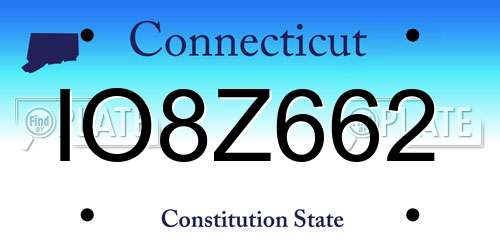 IO8Z662 Connecticut License Plate