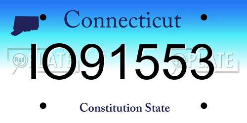 IO91553 Connecticut License Plate