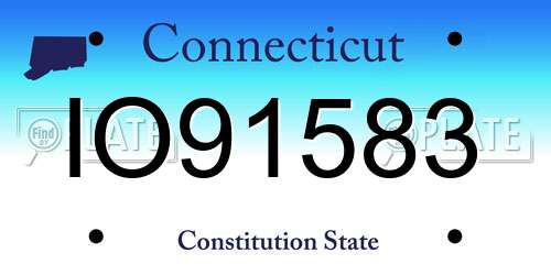 IO91583 Connecticut License Plate