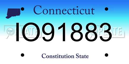 IO91883 Connecticut License Plate
