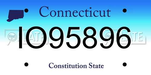 IO95896 Connecticut License Plate