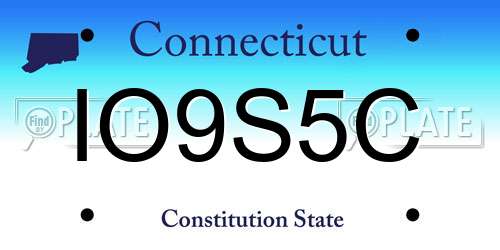 IO9S5C Connecticut License Plate