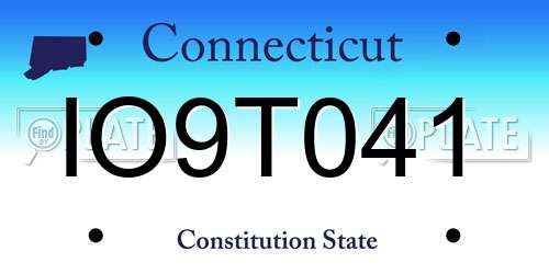 IO9T041 Connecticut License Plate