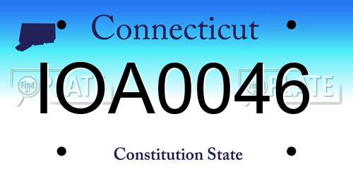 IOA0046 Connecticut License Plate