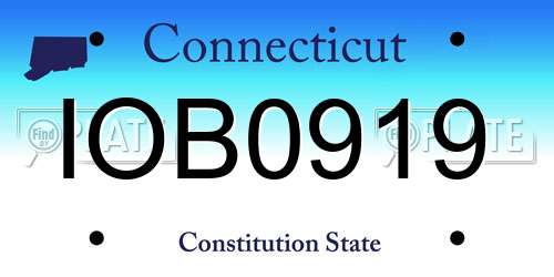 IOB0919 Connecticut License Plate