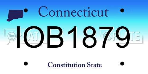 IOB1879 Connecticut License Plate