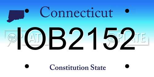 IOB2152 Connecticut License Plate