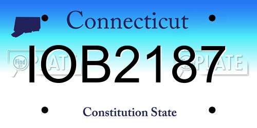 IOB2187 Connecticut License Plate