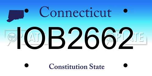 IOB2662 Connecticut License Plate