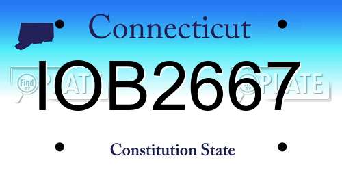 IOB2667 Connecticut License Plate