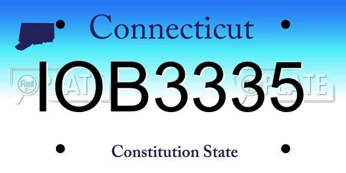 IOB3335 Connecticut License Plate